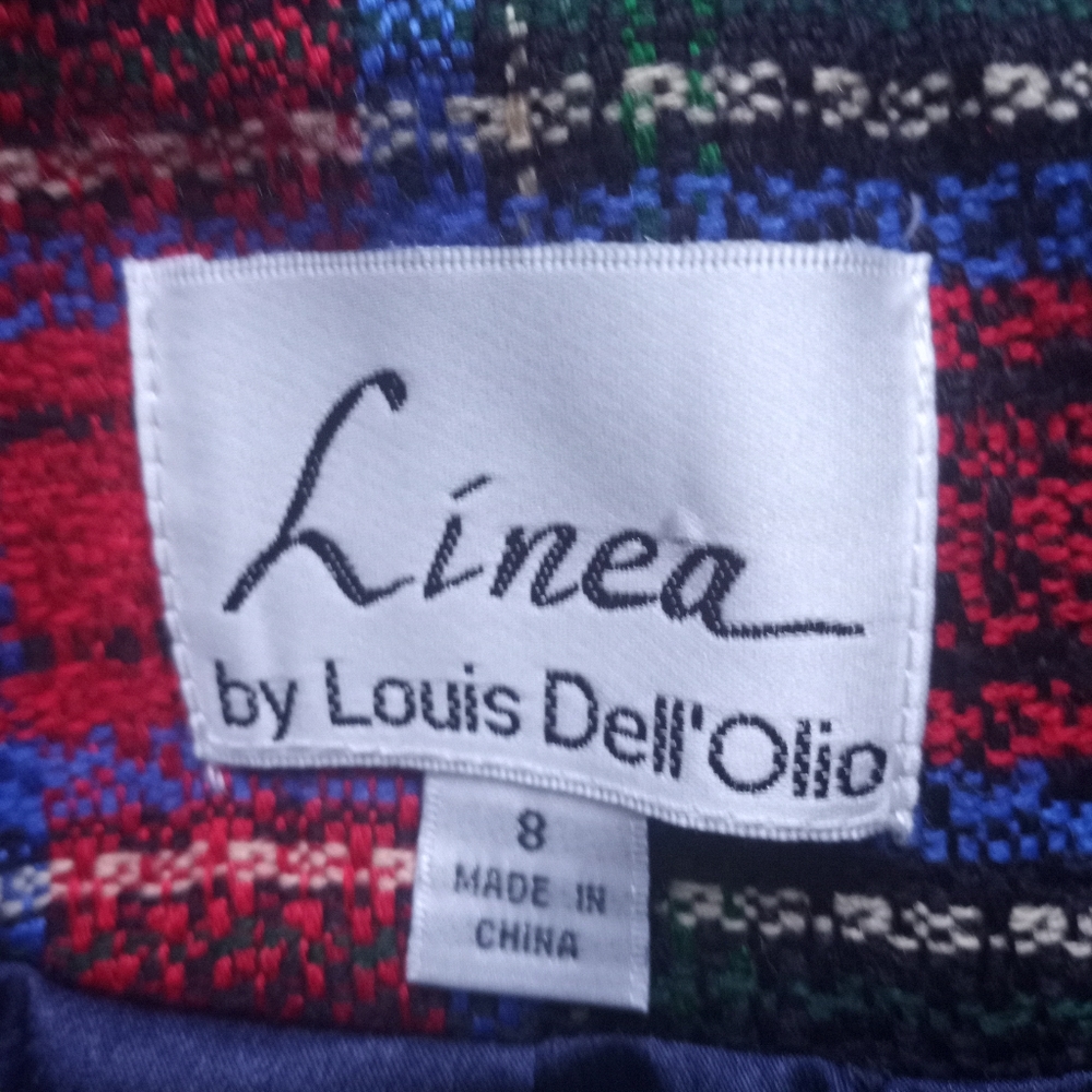 SOLD‼️📪✅Vintage LINEA by Louis Dell'Olio plaid 100% Polyester Blazer - Picture 13 of 16